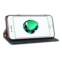 Заредете изображение във визуализатора на галерията – Magnet Strap Case Case for iPhone SE 2022 / SE 2020 / iPhone 8 / iPhone 7 Pouch Wallet + Mini Lanyard Pendant Blue - TopMag
