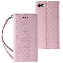 Заредете изображение във визуализатора на галерията – Magnet Strap Case Case for iPhone SE 2022 / SE 2020 / iPhone 8 / iPhone 7 Pouch Wallet + Mini Lanyard Pendant Pink - TopMag
