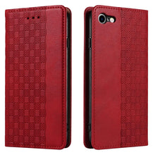Заредете изображение във визуализатора на галерията – Magnet Strap Case Case for iPhone SE 2022 / SE 2020 / iPhone 8 / iPhone 7 Pouch Wallet + Mini Lanyard Pendant Red - TopMag
