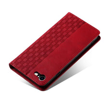 Заредете изображение във визуализатора на галерията – Magnet Strap Case Case for iPhone SE 2022 / SE 2020 / iPhone 8 / iPhone 7 Pouch Wallet + Mini Lanyard Pendant Red - TopMag
