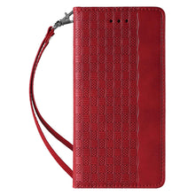 Заредете изображение във визуализатора на галерията – Magnet Strap Case Case for iPhone SE 2022 / SE 2020 / iPhone 8 / iPhone 7 Pouch Wallet + Mini Lanyard Pendant Red - TopMag
