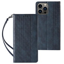 Заредете изображение във визуализатора на галерията – Magnet Strap Case for iPhone 12 Pro Pouch Wallet + Mini Lanyard Pendant Blue - TopMag
