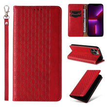 Заредете изображение във визуализатора на галерията – Magnet Strap Case for iPhone 12 Pro Pouch Wallet + Mini Lanyard Pendant Red - TopMag

