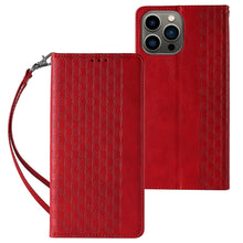 Заредете изображение във визуализатора на галерията – Magnet Strap Case Case for iPhone 12 Pro Max Pouch Wallet + Mini Lanyard Pendant Red - TopMag
