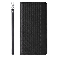 Заредете изображение във визуализатора на галерията – Magnet Strap Case for iPhone 13 mini cover wallet + mini lanyard pendant black - TopMag
