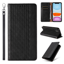 Заредете изображение във визуализатора на галерията – Magnet Strap Case for iPhone 13 mini cover wallet + mini lanyard pendant black - TopMag
