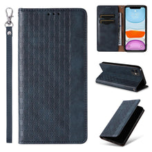 Заредете изображение във визуализатора на галерията – Magnet Strap Case for iPhone 13 mini cover wallet + mini lanyard pendant blue - TopMag
