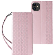 Заредете изображение във визуализатора на галерията – Magnet Strap Case for iPhone 13 mini cover wallet + mini lanyard pendant pink - TopMag
