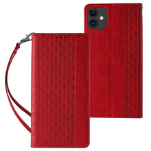 Заредете изображение във визуализатора на галерията – Magnet Strap Case for iPhone 13 mini cover wallet + mini lanyard pendant red - TopMag
