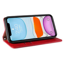 Заредете изображение във визуализатора на галерията – Magnet Strap Case for iPhone 13 mini cover wallet + mini lanyard pendant red - TopMag
