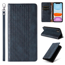 Заредете изображение във визуализатора на галерията – Magnet Strap Case for iPhone 13 case wallet + mini lanyard pendant blue - TopMag

