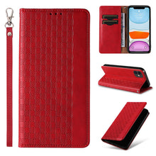 Заредете изображение във визуализатора на галерията – Magnet Strap Case for iPhone 13 Pouch Wallet + Mini Lanyard Pendant Red - TopMag
