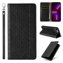 Заредете изображение във визуализатора на галерията – Magnet Strap Case Case for iPhone 13 Pro Pouch Wallet + Mini Lanyard Pendant Black - TopMag
