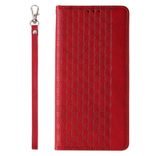 Заредете изображение във визуализатора на галерията – Magnet Strap Case Case for iPhone 13 Pro Pouch Wallet + Mini Lanyard Pendant Red - TopMag
