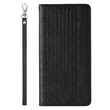 Заредете изображение във визуализатора на галерията – Magnet Strap Case Case for iPhone 13 Pro Max Pouch Wallet + Mini Lanyard Pendant Black - TopMag

