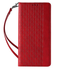 Заредете изображение във визуализатора на галерията – Magnet Strap Case Case for iPhone 13 Pro Max Pouch Wallet + Mini Lanyard Pendant Red - TopMag
