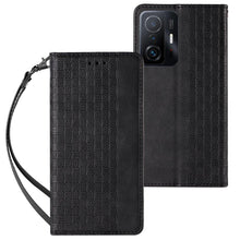 Заредете изображение във визуализатора на галерията – Magnet Strap Case Case for Xiaomi Redmi Note 11 Pro Pouch Wallet + Mini Lanyard Pendant Black - TopMag
