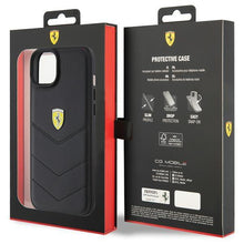Заредете изображение във визуализатора на галерията – Ferrari FEHCP15MRDUK iPhone 15 Plus 6.7" black/black hardcase Quilted Metal Logo
