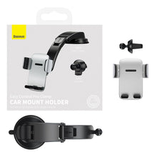 Заредете изображение във визуализатора на галерията – Baseus car holder 2in1 to center console + air vent easy control pro clamp silver suyk010012 - TopMag

