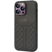 Заредете изображение във визуализатора на галерията – Original Case AUDI hardcase Genuine Leather AU-TPUPCIP14PM-Q8/D1-BK for Iphone 14 Pro Max black
