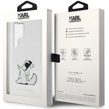 Заредете изображение във визуализатора на галерията – Karl Lagerfeld KLHCS23LCFNRC S23 Ultra S918 transparent hardcase Choupette Fun
