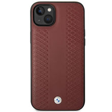 Заредете изображение във визуализатора на галерията – Case BMW BMHCP14S22RFGR iPhone 14 6.1" Burgundy/burgundy Leather Diamond Pattern
