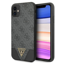 Заредете изображение във визуализатора на галерията – Original Case GUESS 4G Triangle Collection Hardcase GUHCN61PU4GHBK for Iphone 11 Grey
