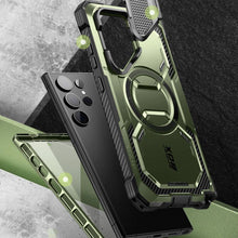 Заредете изображение във визуализатора на галерията – IBLSN Armorbox Mag Supcase case with MagSafe for Samsung Galaxy S24 Ultra - green
