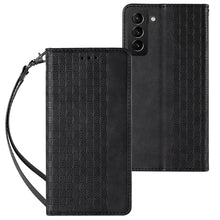 Заредете изображение във визуализатора на галерията – Magnet Strap Case Case for Samsung Galaxy S22 + (S22 Plus) Pouch Wallet + Mini Lanyard Pendant Black - TopMag
