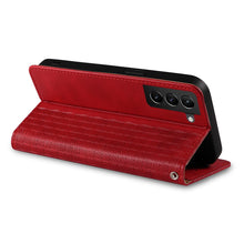 Заредете изображение във визуализатора на галерията – Magnet Strap Case Case for Samsung Galaxy S22 Ultra Pouch Wallet + Mini Lanyard Pendant Red - TopMag
