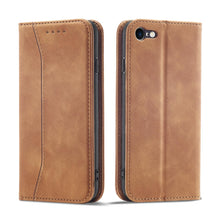 Заредете изображение във визуализатора на галерията – Magnet Fancy Case Case for iPhone SE 2022 / SE 2020 / iPhone 8 / iPhone 7 Cover Card Wallet Card Stand Brown - TopMag
