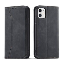 Заредете изображение във визуализатора на галерията – Magnet Fancy Case for iPhone 12 Pouch Card Wallet Card Stand Black - TopMag
