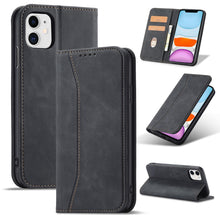 Заредете изображение във визуализатора на галерията – Magnet Fancy Case for iPhone 12 Pouch Card Wallet Card Stand Black - TopMag
