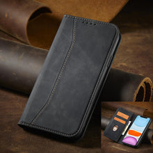 Заредете изображение във визуализатора на галерията – Magnet Fancy Case for iPhone 12 Pouch Card Wallet Card Stand Black - TopMag
