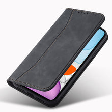 Заредете изображение във визуализатора на галерията – Magnet Fancy Case for iPhone 12 Pouch Card Wallet Card Stand Black - TopMag
