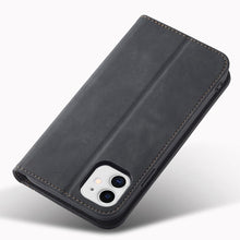 Заредете изображение във визуализатора на галерията – Magnet Fancy Case for iPhone 12 Pouch Card Wallet Card Stand Black - TopMag
