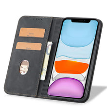 Заредете изображение във визуализатора на галерията – Magnet Fancy Case for iPhone 12 Pouch Card Wallet Card Stand Black - TopMag
