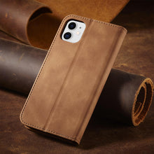 Заредете изображение във визуализатора на галерията – Magnet Fancy Case for iPhone 12 cover card wallet card stand brown - TopMag
