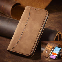 Заредете изображение във визуализатора на галерията – Magnet Fancy Case for iPhone 12 cover card wallet card stand brown - TopMag
