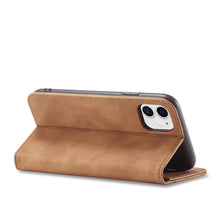 Заредете изображение във визуализатора на галерията – Magnet Fancy Case for iPhone 12 cover card wallet card stand brown - TopMag
