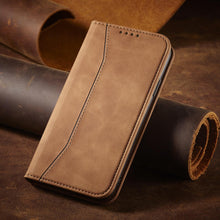 Заредете изображение във визуализатора на галерията – Magnet Fancy Case for iPhone 12 cover card wallet card stand brown - TopMag
