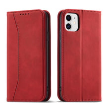 Заредете изображение във визуализатора на галерията – Magnet Fancy Case for iPhone 12 cover card wallet card stand red - TopMag
