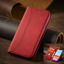 Заредете изображение във визуализатора на галерията – Magnet Fancy Case for iPhone 12 cover card wallet card stand red - TopMag
