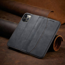 Заредете изображение във визуализатора на галерията – Magnet Fancy Case Case for iPhone 12 Pro Pouch Card Wallet Card Stand Black - TopMag
