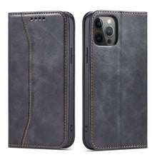 Заредете изображение във визуализатора на галерията – Magnet Fancy Case Case for iPhone 12 Pro Pouch Card Wallet Card Stand Black - TopMag
