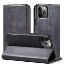 Заредете изображение във визуализатора на галерията – Magnet Fancy Case Case for iPhone 12 Pro Pouch Card Wallet Card Stand Black - TopMag
