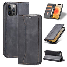 Заредете изображение във визуализатора на галерията – Magnet Fancy Case Case for iPhone 12 Pro Pouch Card Wallet Card Stand Black - TopMag
