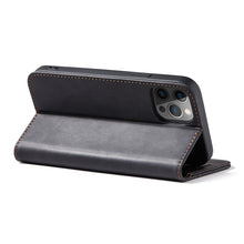 Заредете изображение във визуализатора на галерията – Magnet Fancy Case Case for iPhone 12 Pro Pouch Card Wallet Card Stand Black - TopMag

