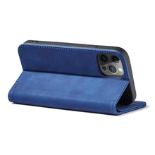 Заредете изображение във визуализатора на галерията – Magnet Fancy Case Case for iPhone 12 Pro Cover Card Wallet Card Stand Blue - TopMag
