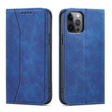 Заредете изображение във визуализатора на галерията – Magnet Fancy Case Case for iPhone 12 Pro Cover Card Wallet Card Stand Blue - TopMag
